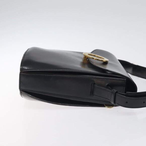 CELINE Shoulder Bag Leather Black Gold Auth - Picture 5 of 16